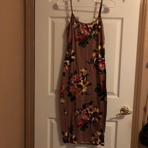 Maroon floral sun dress